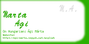 marta agi business card